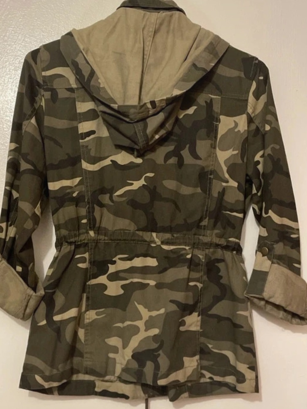 Shinestar Green Camouflage Utility Jacket with Hood